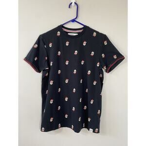 Free Planet T Shirt Men's SMALL Santa with Sunglasses Short Sleeve Black Stretch